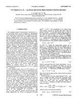 CP violation in, KL» decays and electric dipole moments of electron and muon