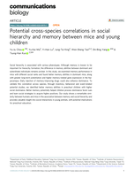 Potential cross-species correlations in social hierarchy and memory between mice and young children