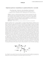 Optical pattern transitions in photorefractive crystals