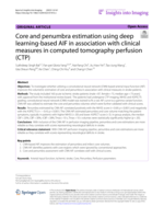 Core and penumbra estimation using deep learning-based AIF in association with clinical measures in computed tomography perfusion (CTP)