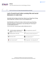 Lack of social touch alters anxiety-like and social behaviors in male mice