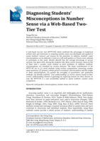 Diagnosing students' misconceptions in number sense via a web-based two-tier test