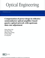 Compensation of power drops in reflective semiconductor optical amplifier-based passive optical network with upstream data rate adjustment