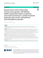 Reexamination of the relationships among neurocognition, self-defeatist beliefs, experiential negative symptoms, and social functioning in a sample of patients diagnosed with chronic schizophrenia and schizoaffective disorder