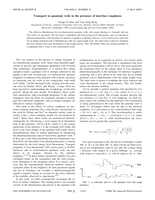 Transport in quantum wells in the presence of interface roughness