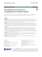 The Implication of Serum HLA-G in Angiogenesis of Multiple Myeloma
