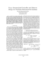 Fuzzy decentralized controller and observer design for nonlinear interconnected systems