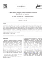 LiCoO2 cathode material coated with nano-crystallized ZnO for Li-ion batteries