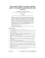 Electro-optic Ti:PPLN waveguide as efficient optical wavelength filter and polarization mode converter
