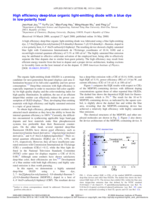 High efficiency deep-blue organic light-emitting diode with a blue dye in low-polarity host