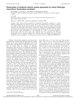Observation of terahertz electric pulses generated by nearly filled-gap nonuniform illumination excitation