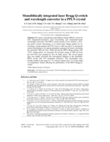 Monolithically integrated laser Bragg Q-switch and wavelength converter in a PPLN crystal