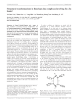 Structural transformations in dinuclear zinc complexes involving Zn–Zn bonds