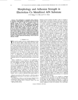 Morphology and Adhesion Strength in Electroless Cu Metallized AlN Substrate