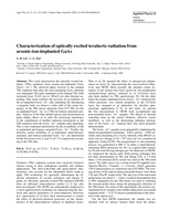 Characterization of optically excited terahertz radiation from arsenic-ion-implanted GaAs