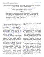 Spatial distributions of absorption, local suppression, and emissivity reduction of solar acoustic waves in magnetic regions