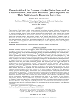 Characteristics of the Frequency-Locked States Generated by a Semiconductor Laser under Periodical Optical Injection and Their Applications in Frequency Conversion