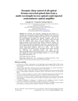 Dynamic chirp control of all-optical format-converted pulsed data from a multi-wavelength inverse-optical-comb injected semiconductor optical amplifier