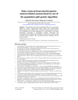 Pulse retrieval from interferometric autocorrelation measurement by use of the population-split genetic algorithm