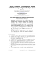 Control of enhanced THz transmission through metallic hole arrays using nematic liquid crystal