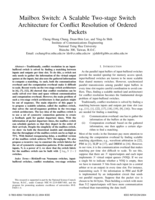 Mailbox switch: A scalable two-stage switch architecture for conflict resolution of ordered packets