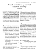 Overall input efficiency and total equipment efficiency
