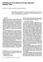 Scattering loss of an optimum pair high reflectance dielectric mirror