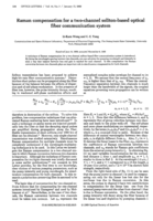 Raman compensation for a two-channel soliton-based optical fiber communication system