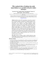 THz conductivities of indium-Tin-oxide nanowhiskers as a graded-refractive-index structure