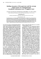 Buildup dynamics of the spectrum and the average output power of a homogeneously broadened continuous-wave Ti:sapphire laser