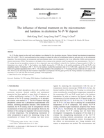 The influence of thermal treatment on the microstructure and hardness in electroless Ni-P-W deposit