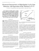 Electrical characteristics of high quality La2O3 gate dielectric with equivalent oxide thickness of 5 angstrom