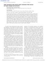 High sensitivity bulk electro-optic modulator field sensor for high voltage environments