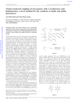 Nickel-catalyzed coupling of isocyanates with 1,3-iodoesters and halobenzenes: A novel method for the synthesis of imide and amide derivatives