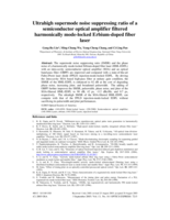 Ultrahigh supermode noise suppressing ratio of a semiconductor optical amplifier filtered harmonically mode-locked Erbium-doped fiber laser