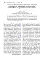Microwave-frequency-comb generation utilizing a semiconductor laser subject to optical pulse injection from an optoelectronic feedback laser