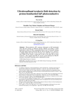 Ultrabroadband terahertz field detection by proton-bombarded InP photoconductive antennas