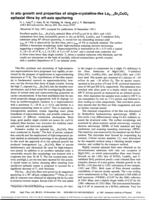 In situ growth and properties of single-crystalline-like La 2-xSrxCuO4 epitaxial films by off-axis sputtering
