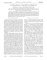 Low-energy spectra in t-J-type models at low doping levels
