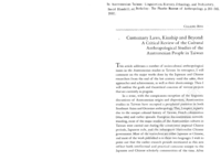 Customary Laws, Kinship and Beyond: A Critical Review of the Cultural Anthropological Studies of the Austronesian People in Taiwan