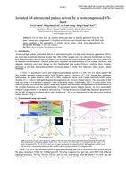 Isolated 64-attosecond pulses driven by a postcompressed Yb- laser