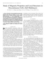 Study of magnetic properties and local structures in discontinuous-CoFe-ZnO multilayers