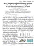 Optical phase modulators using deformable waveguides actuated by micro-electro-mechanical systems