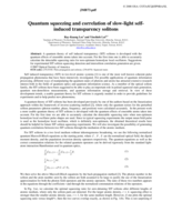 Quantum squeezing and correlation of slow-light self-induced transparency solitons