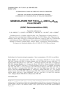 Nomenclature for the C60-Ih and C70-D5h(6) fullerenes: (IUPAC recommendations 2002)