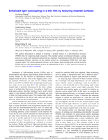 Enhanced light outcoupling in a thin film by texturing meshed surfaces