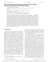 Silicon nanostructures fabricated by scanning probe oxidation and tetra-methyl ammonium hydroxide etching