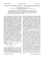 Analysis of the I-V characteristics of YBa2Cu3O7-δ superconductive films in the transition region