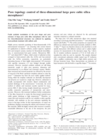 Pore topology control of three-dimensional large pore cubic silica mesophases