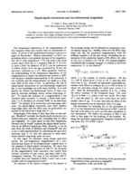 Dipole-dipole interactions and two-dimensional magnetism